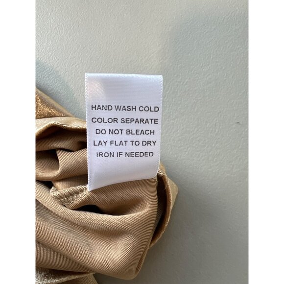 Le Lis Collection Velvet Ruched Tie Front Crop Top Size Small Long Sleeve Gold - Picture 5 of 7